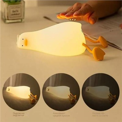 Детский силиконовый ночник УТКА IN PEACE DUCK SLEEP LAMP Instruction For Use с сенсорным управлением оптом