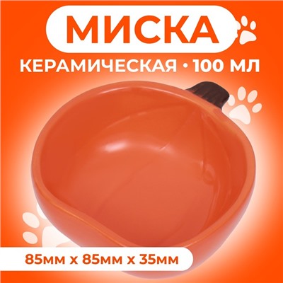 Миска керамическая для грызунов "Тыква" 10 х 10 х 4,3 см