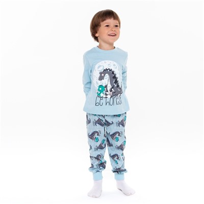 Пижама для мальчика, цвет голубой, рост 86 см