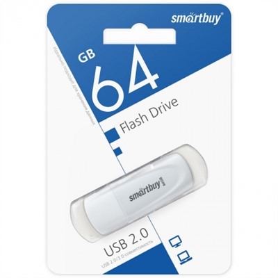 64Gb Smartbuy Scout White USB2.0 (SB064GB2SCW)