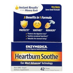 Enzymedica Heartburn Relief, Ваниль-апельсин, 42 жевательных таблетки Relief