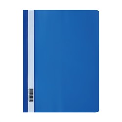 Папка-скоросшиватель пластик. А4, 160мкм СТАММ А4, синяя с прозрачным верхом ММ-32251