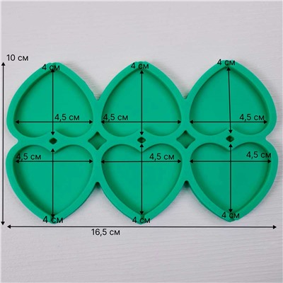 Молд силиконовый для леденцов и шоколада Сердца