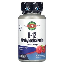 KAL B-12 Метилкобаламин, Малина - 1000 мкг - 90 микротаблеток - KAL