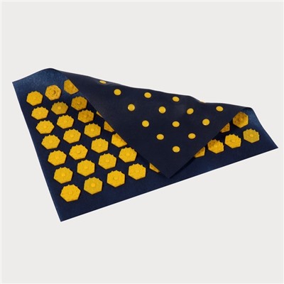 Ипликатор-коврик, основа текстиль, 70 модулей, 32 × 26 см, цвет тёмно-синий/жёлтый