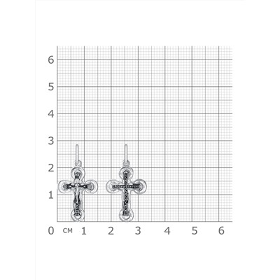 Крест из серебра частичное чернение литье