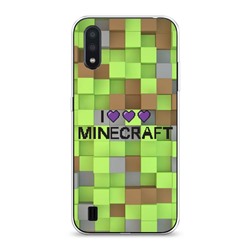 Силиконовый чехол I love minecraft на Samsung Galaxy A01