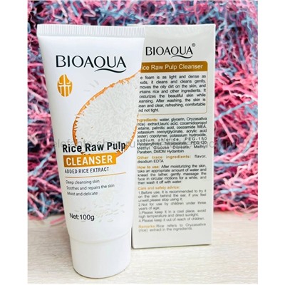 Пенка для умывания Bioaqua Rice Raw Pulp Cleanser 100g (13)