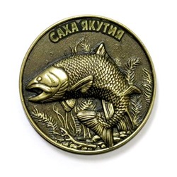 Магнит литой Рыба форель круг, 12209