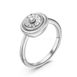 Кольцо из серебра с бриллиантом родированное 925 пробы SR02986I3