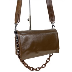 Женская сумка кросс боди из натуральной кожи, цвет коричневый