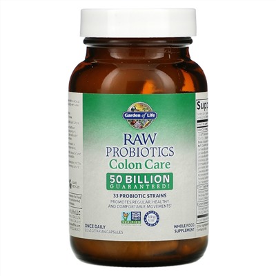 Garden of Life RAW Probiotics, Colon Care, 30 Vegetarian Capsules