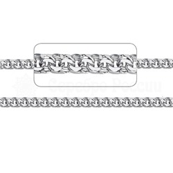 Цепь из серебра с алмазной огранкой родированная - Бисмарк, 60 см 925 пробы 1-004ра