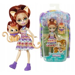 Mattel. Кукла "Enchantimals Tarla Tabby and Cuddler" Тарра и питомец Каддлер арт.HHB91