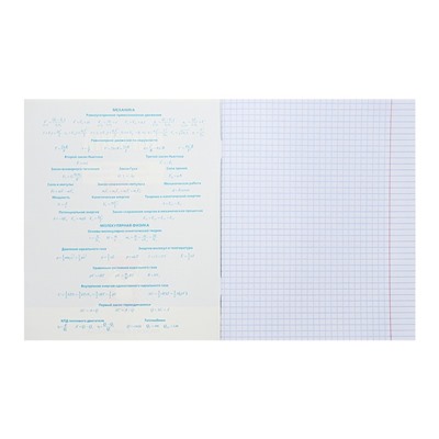 Тетрадь предметная "Тетрадочка", 48 листов в клетку "Физика", обложка мелованный картон, выборочный лак, со справочным материалом
