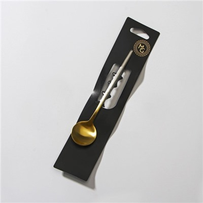 Ложка чайная из нержавеющей стали Magistro «Фолк», длина 13,2 см, цвет золотой, серебряная ручка