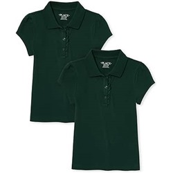 The Children's Place girls Short Sleeve Ruffle Pique Polo 2 pack
