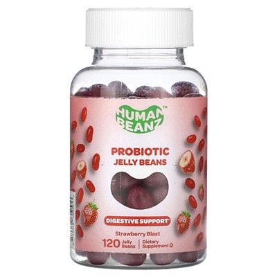 Human Beanz Пробиотические желейные конфеты, Strawberry Blast, 120 жевательных конфет