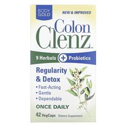 BodyGold Colon Clenz, Регулярность и Детокс, 42 растительные капсулы