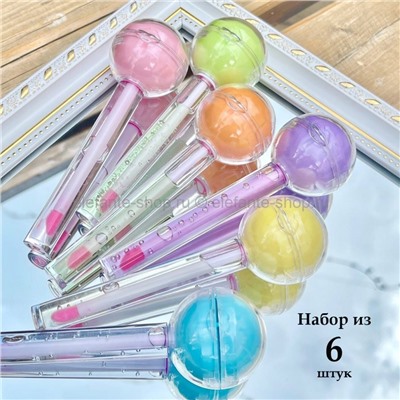 Набор блесков для губ Glossy Pops, 6 штук