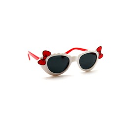 Детские солнцезащитные очки 2 бантика белый красный