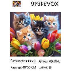 XQA84846 Мозаика 40*50 круг.стразы Под заказ