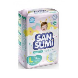 Трусики-подгузники, размер L (9-14 kg) «Sansumi», в упаковке 14 шт. Вес  548 гр. KDV