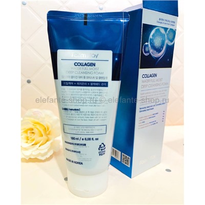 Пенка Farmstay Collagen Water Full Moist Deep Cleansing Foam, 180 мл (78)