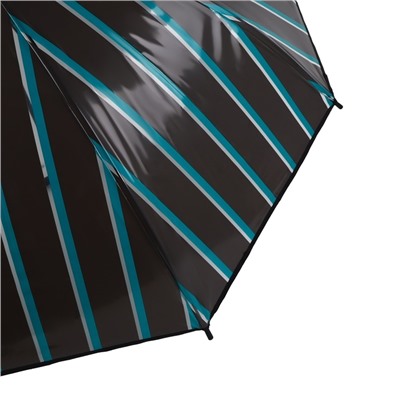 Зонт - трость полуавтоматический «Полосы», 8 спиц, R = 54 см, цвет серый/зелёный