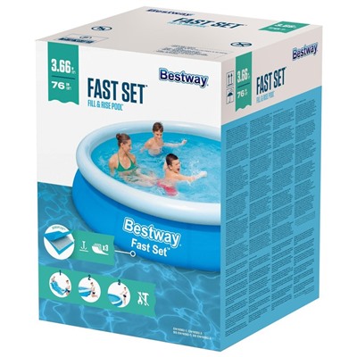 Бассейн надувной Fast Set, 366 х 76 см, от 6 лет, 57273 Bestway