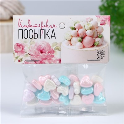 Кондитерская посыпка "Двойное сердце", микс, 20 г