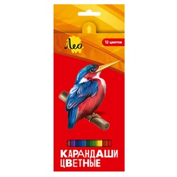 Лео. Набор цветных  карандашей "Ярко" 12 цв. арт.LBSCP-12