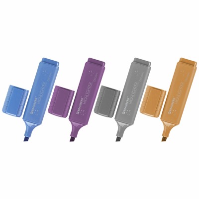 Текстовыделители набор 4 цвета BRAUBERG ORIGINAL PEARL перламутровые, линия 1-5 152429