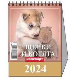 Календарь Домик мал. 2024.г ЩЕНКИ И КОТЯТА 3700008