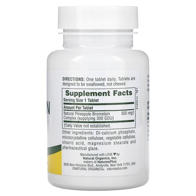 NaturesPlus Бромелаин - 500 мг - 60 таблеток - NaturesPlus