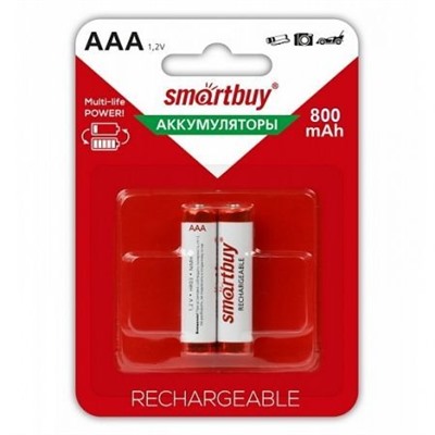 Аккумулятор AAA SmartBuy HR03-2BL 800мА/ч Ni-Mh, 2шт, блистер (SBBR-3A02BL800)