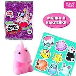 Игрушка-сюрприз «Мяк-жмяк: Единороги» с наклейками, МИКС