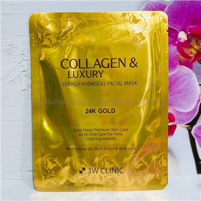 Гидрогелевая маска для лица с золотом 3W Clinic Collagen & Luxury Gold Energy Hydrogel Facial Mask (78)