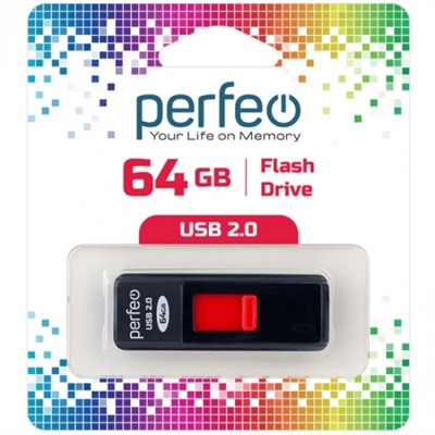64Gb Perfeo S03 Black USB 2.0 (PF-S03B064)