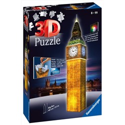 Ravensburger. Пазл карт. 3D 216 арт.12588 "Ночной Биг-Бен"