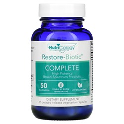 Nutricology Restore-Biotic Complete, 50 миллиардов, 60 вегетарианских капсул с отсроченным высвобождением