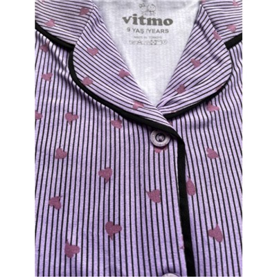 34007-1 Пижама на пуговицах для девочек Vitmo
