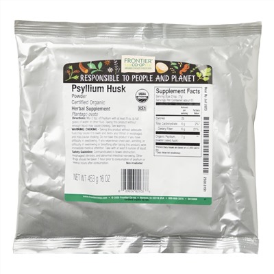 Frontier Co-op Organic Psyllium Husk Powder, 16 oz (453 g)