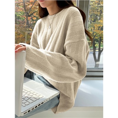 DAZY Pullover mit Rippenstrick Drop Shoulder