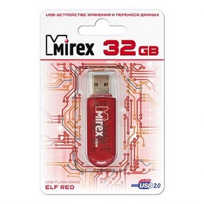 32Gb Mirex ELF Red (13600-FMURDE32)