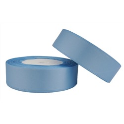 Однотонная атласная лента (серо-голубой), 25мм * 25 ярдов (+-1м)