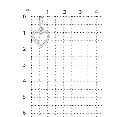 Подвеска из серебра с фианитами родированная 925 пробы 403012-030р