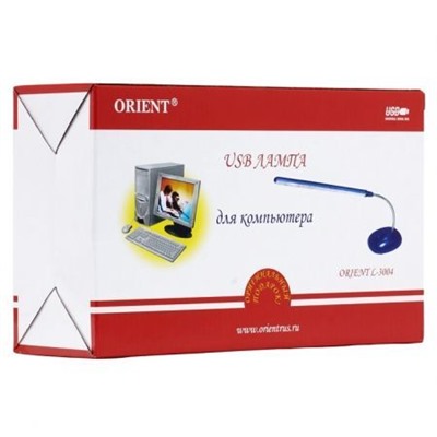 USB Лампа настольная Orient L-3004, 7 светодиодов, выключатель, питание от USB/3xAA