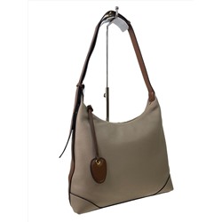 Женская сумка хобо из натуральной кожи, цвет бежево-серый