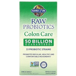 Garden of Life RAW Probiotics, Colon Care, 30 Vegetarian Capsules